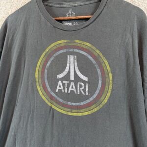 Atari Dark Gray Logo Short-Sleeve Sz 2X Tshirt Ripple Junction Retro 80s Gaming